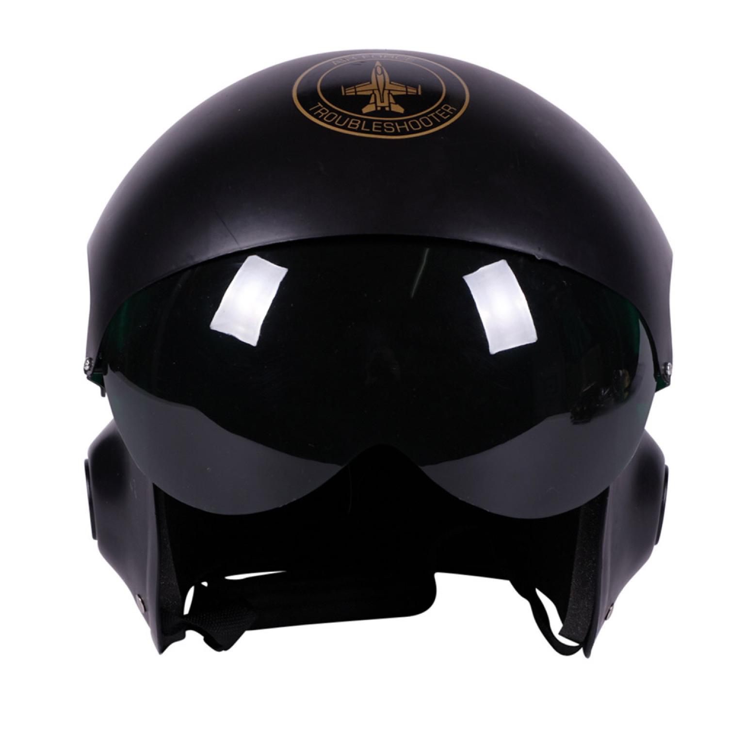 Casque aviateur Top Gun pilote de chasse avec visière teintée