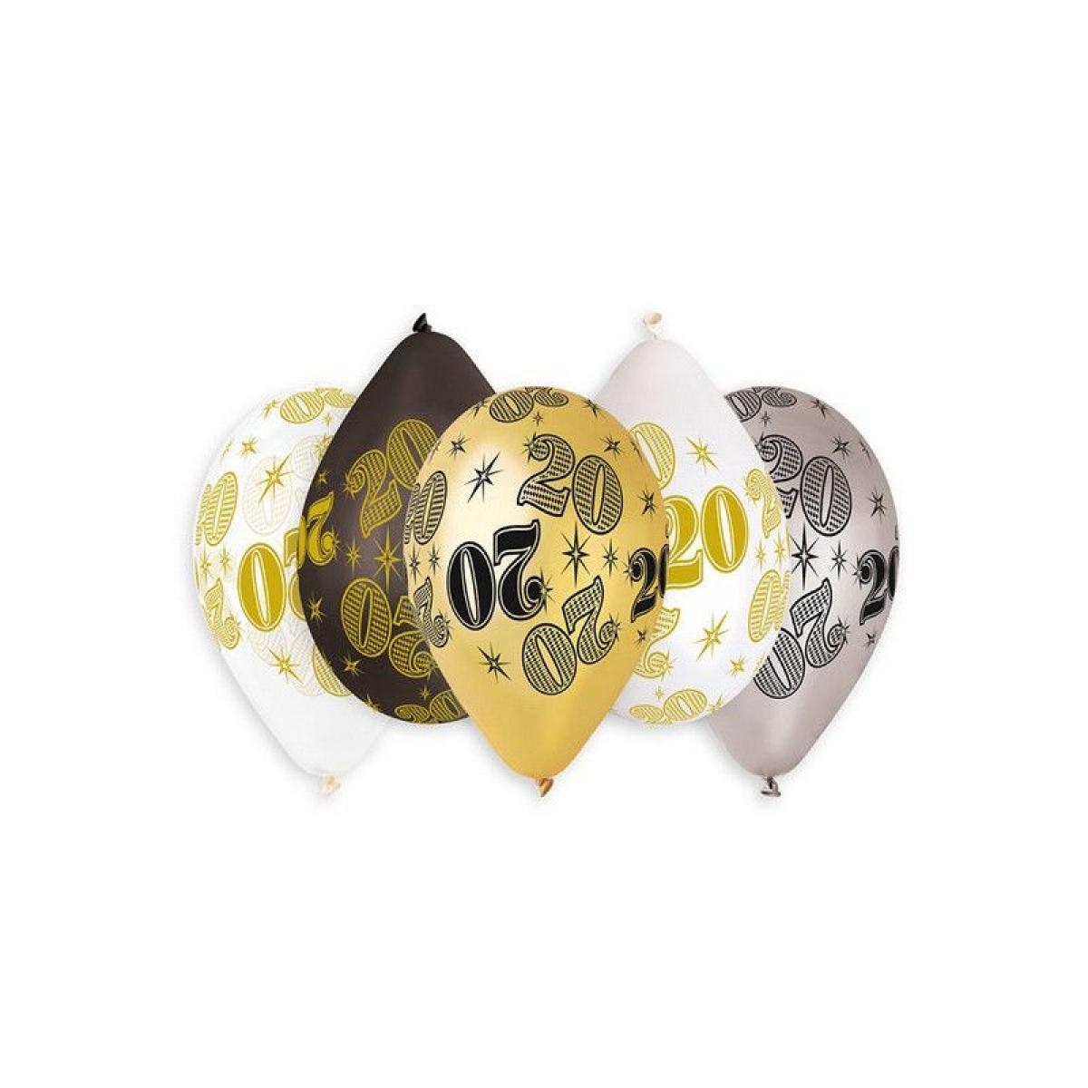8 ballons jubilé anniversaire 20 ans diamètre 28cm