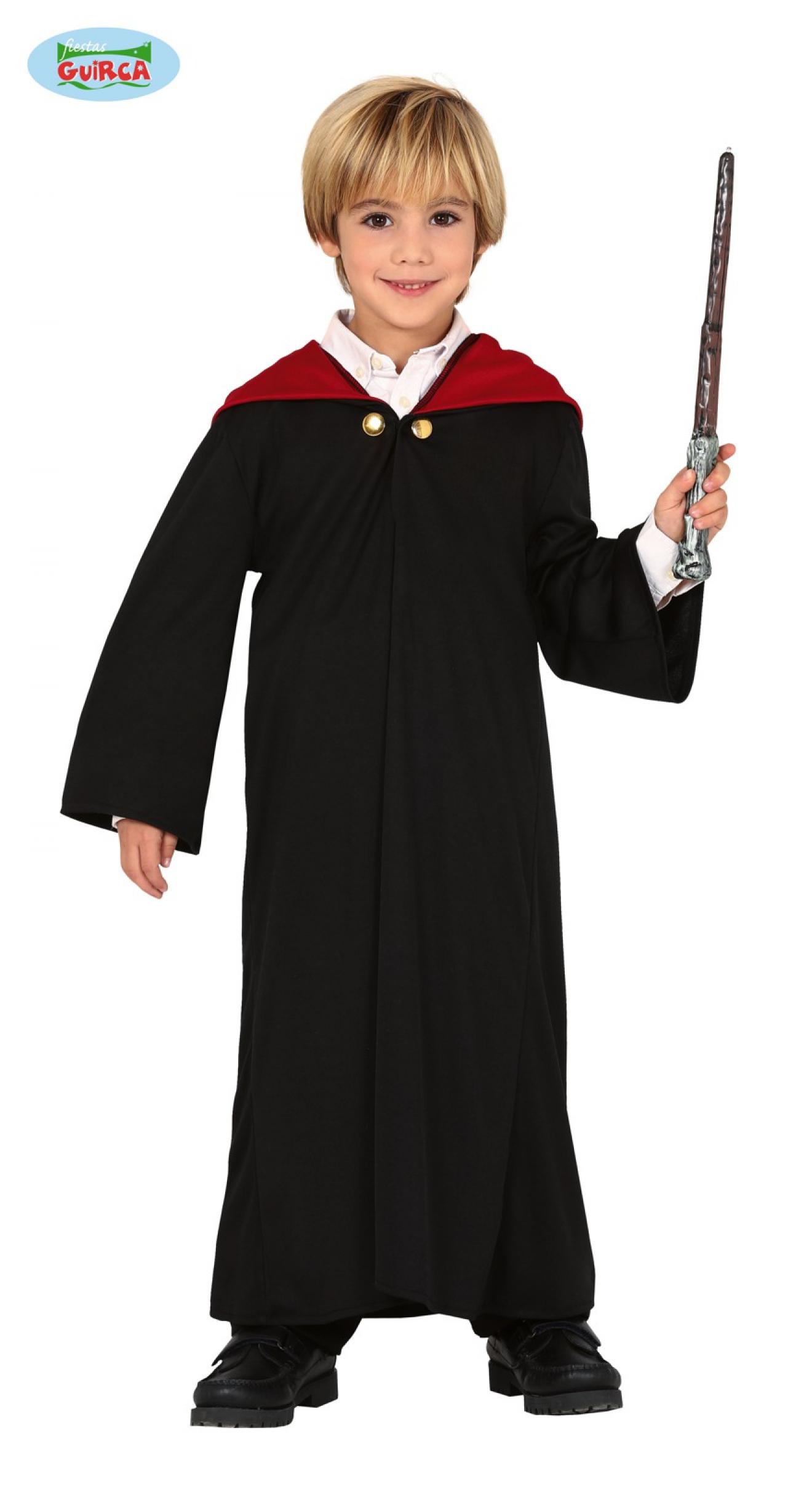 Tunique apprenti sorcier noir-rouge 7/9 ans