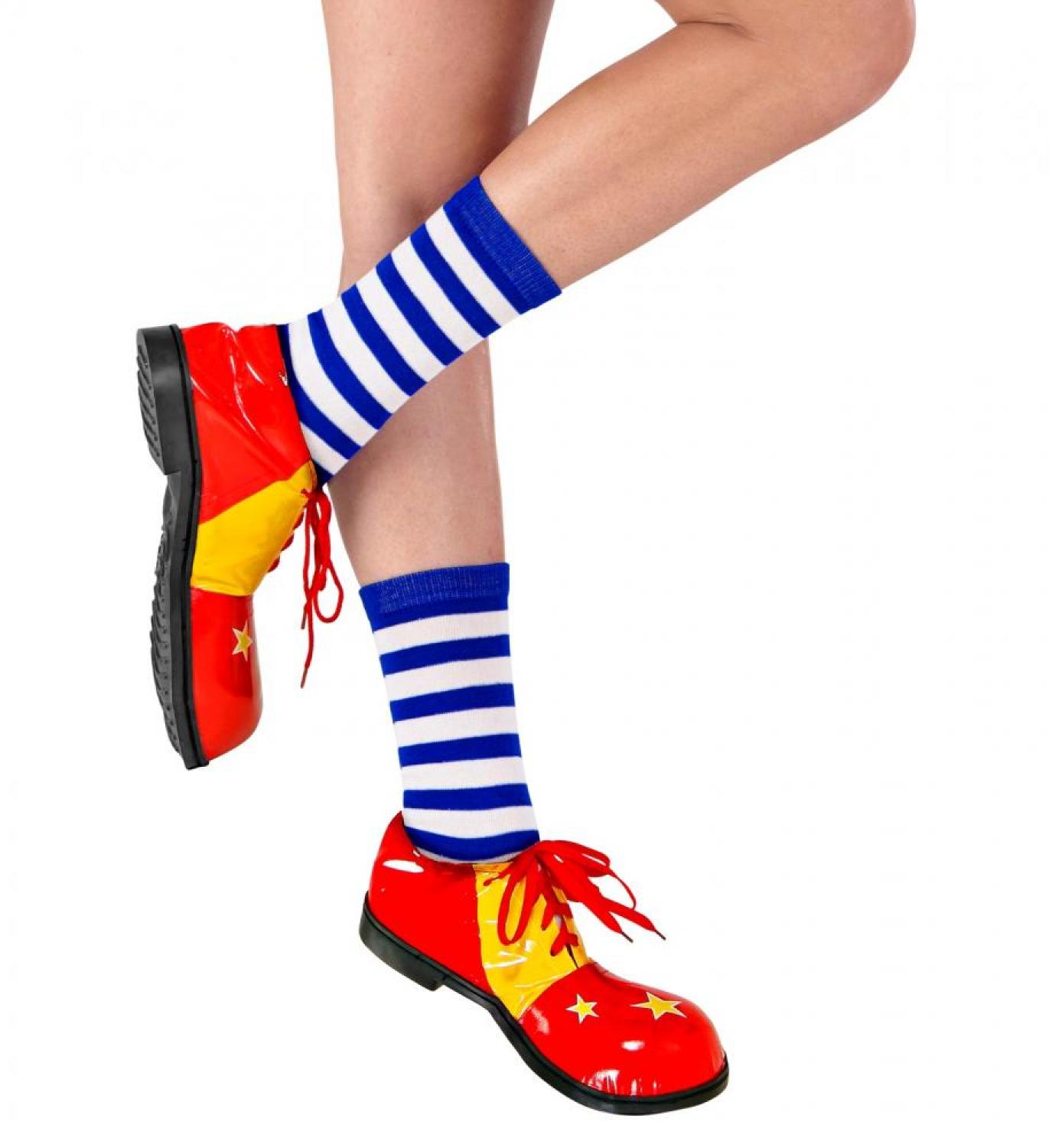Maxi chaussettes de clown bleues et blanches