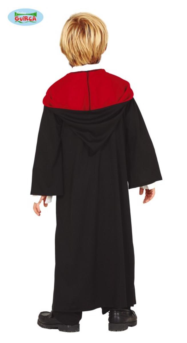 Tunique apprenti sorcier noir-rouge 3/4 ans