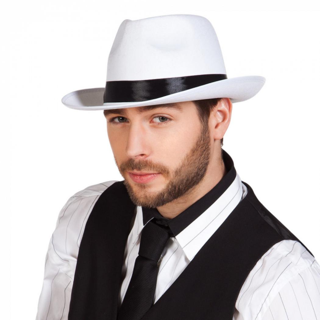 Borsalino blanc à liseret noir