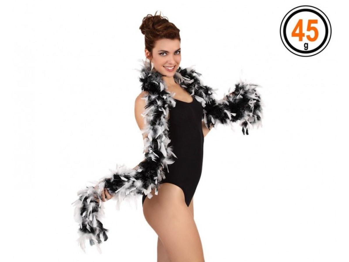 Boa en plume 45 grammes bicolore noir / blanc