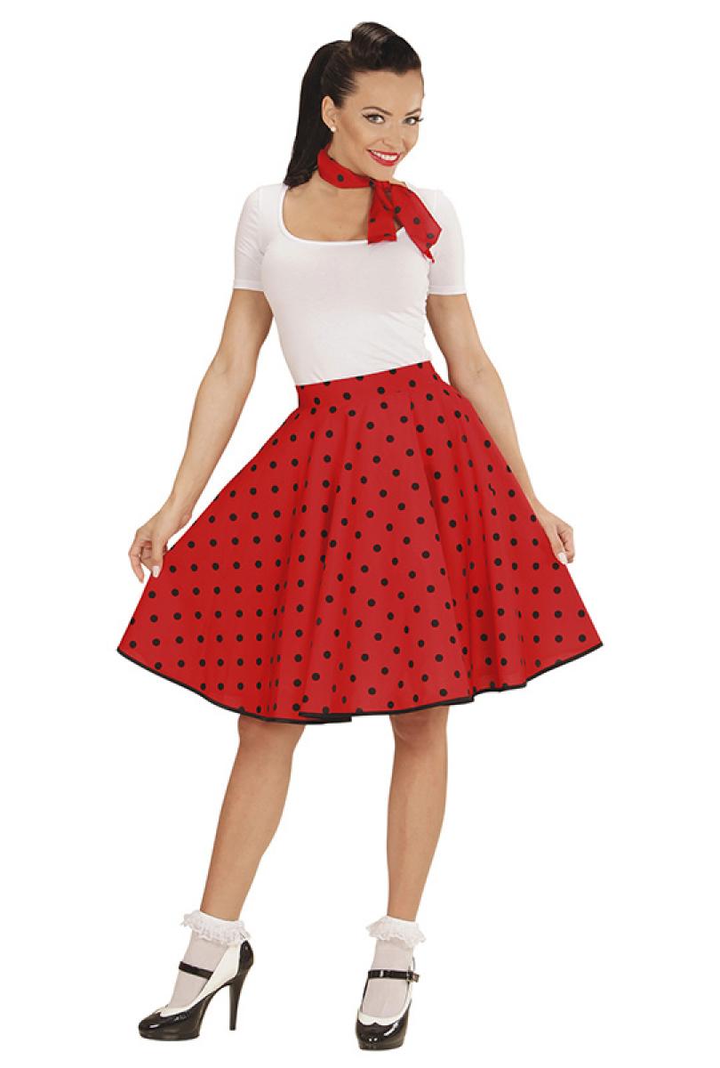 Jupe rouge a pois noir années 50 rock
