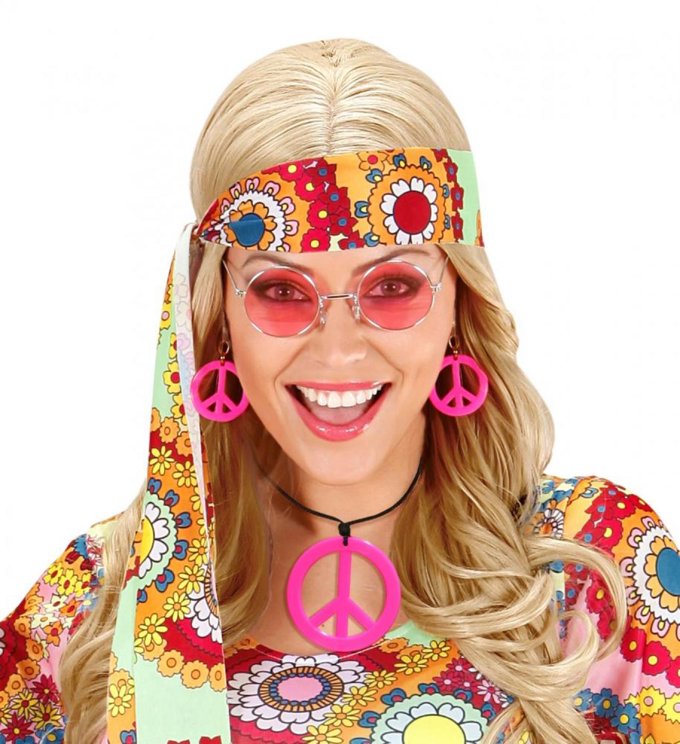 Set hippie fluo rose fuchsia