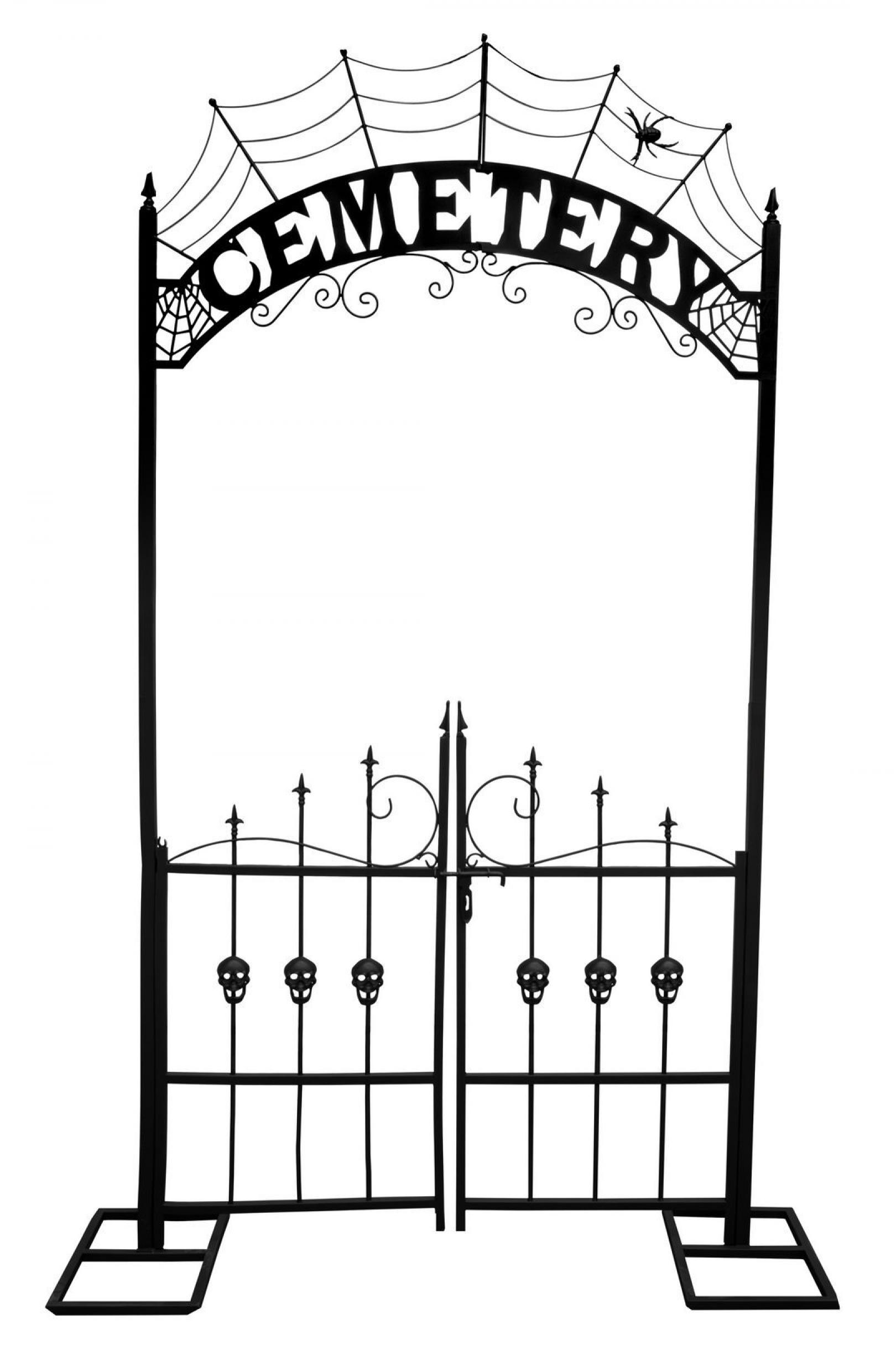 Entrée géante arche de cimetière noire 270cm en métal