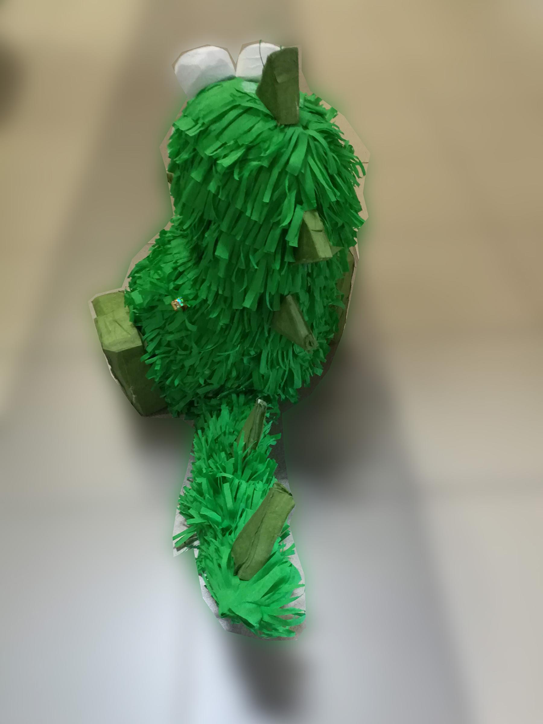 Pinata artisanale monstre vert rigolo
