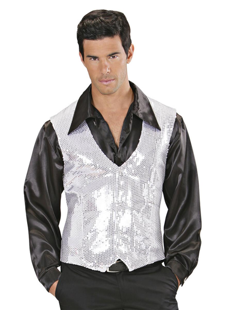 Gilet a paillettes argent taille M