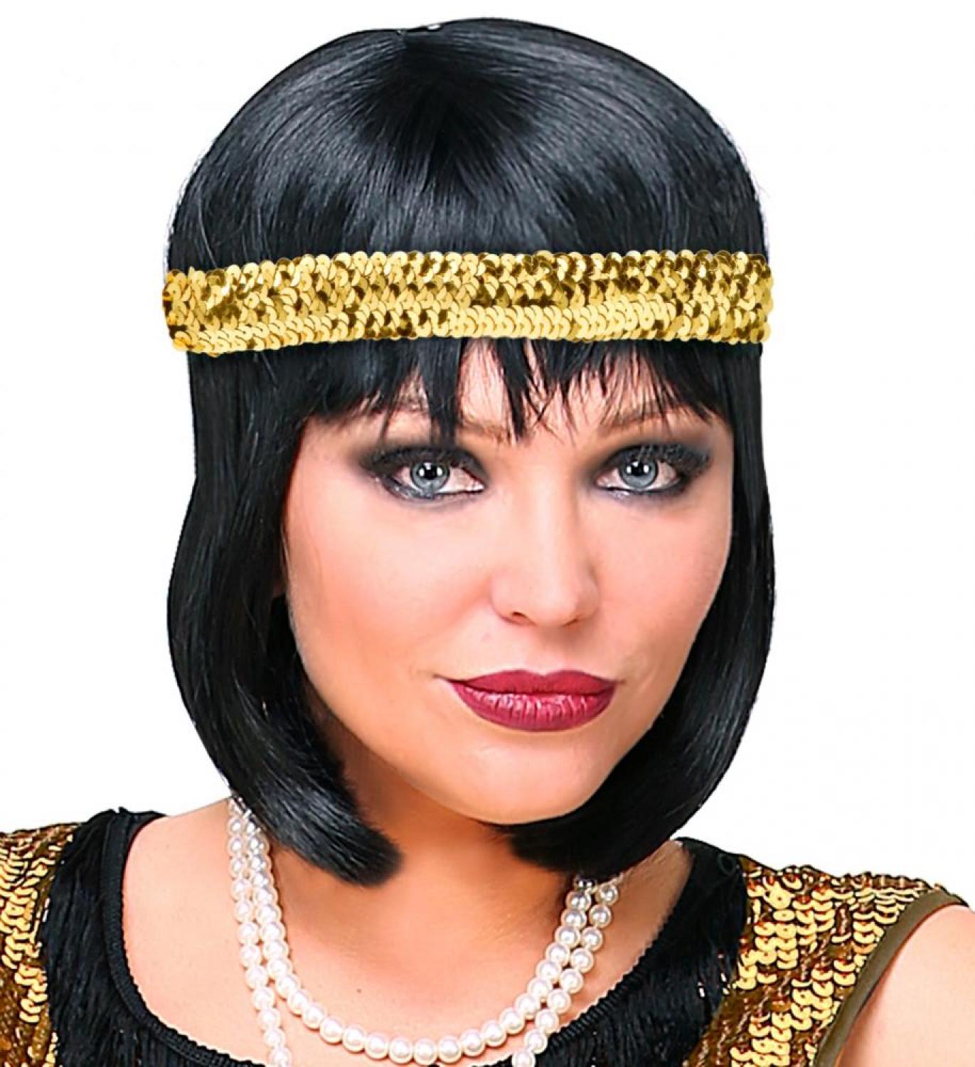 Bandeau de tête sequins or