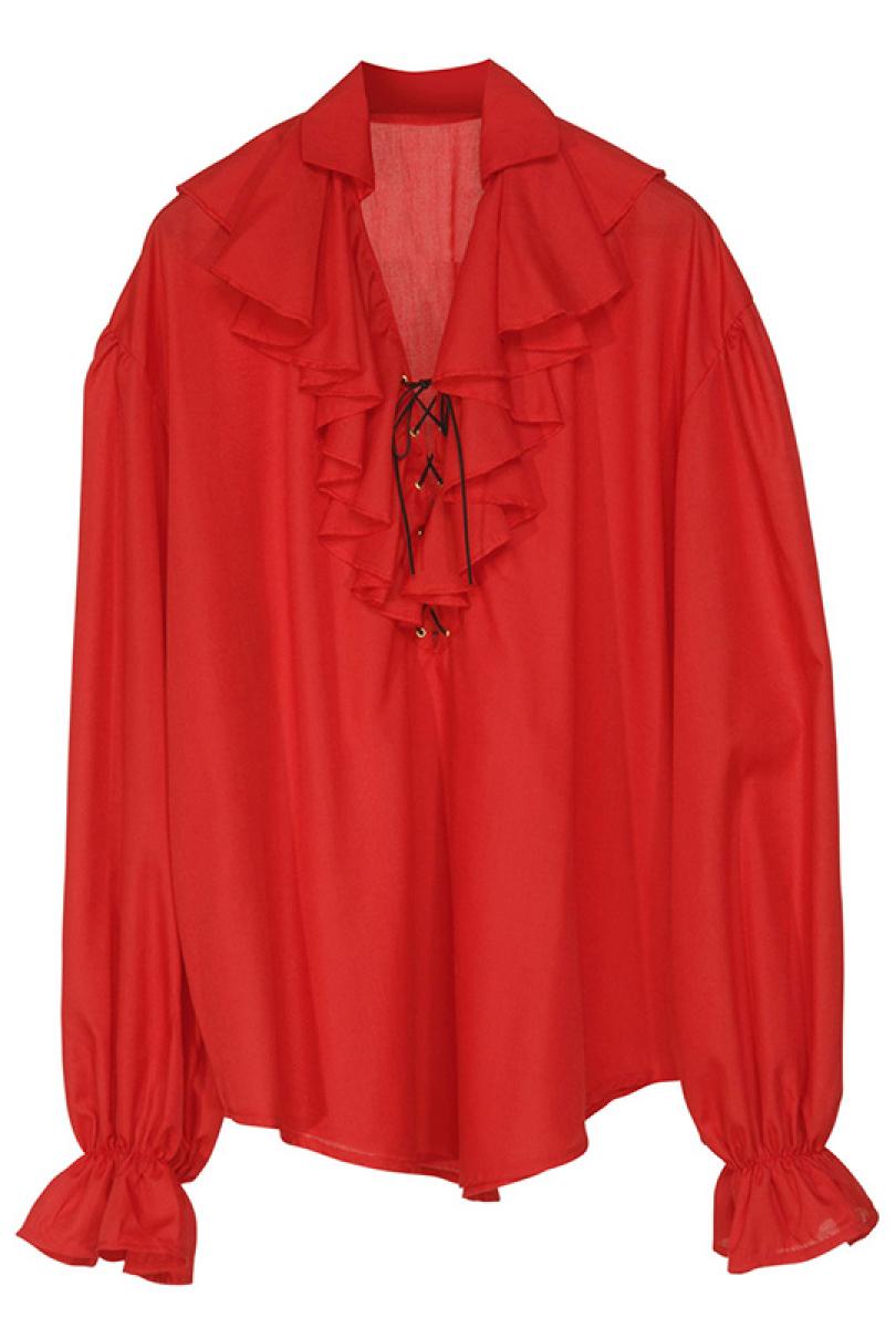 Chemise pirate rouge