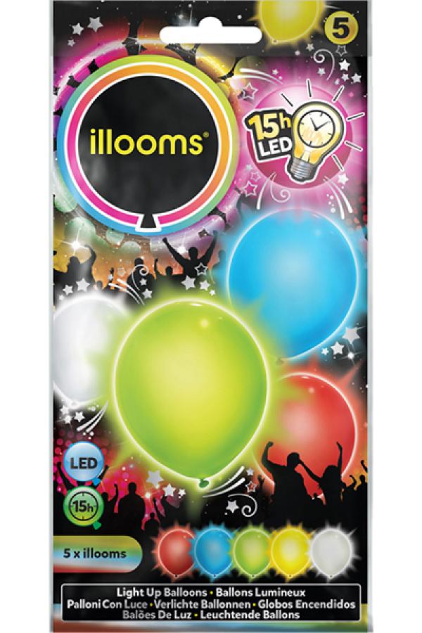 Sachet de 5 ballons lumineux à LED