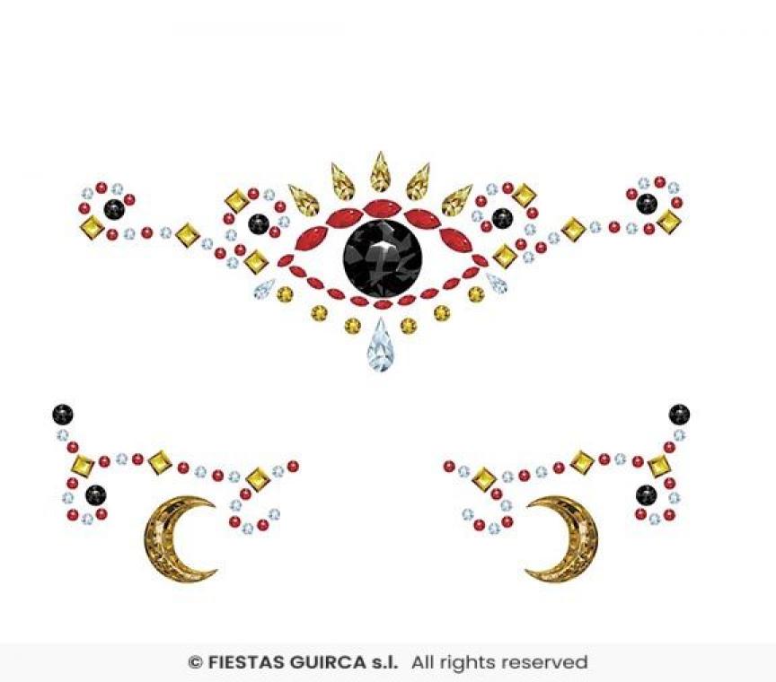 Bijoux strass de visage oriental