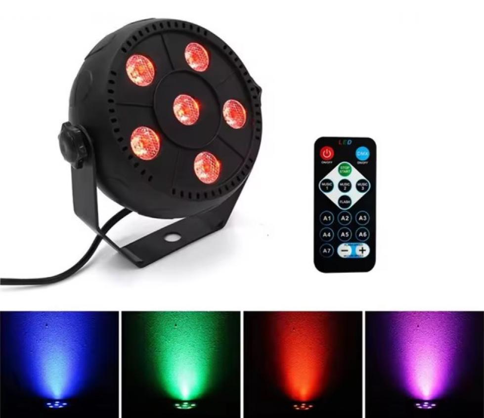 Projecteur PAR RGB à LED 6x3w avec effet stroboscope