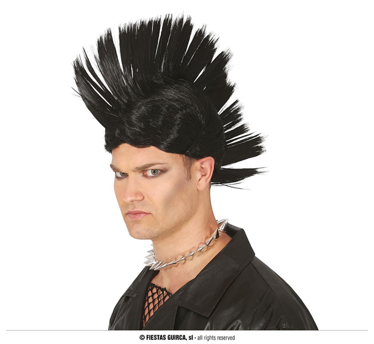 Perruque punk crete noire