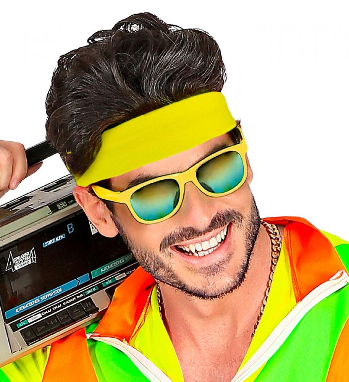 Bandeau élastique fluo pour cheveux jaune