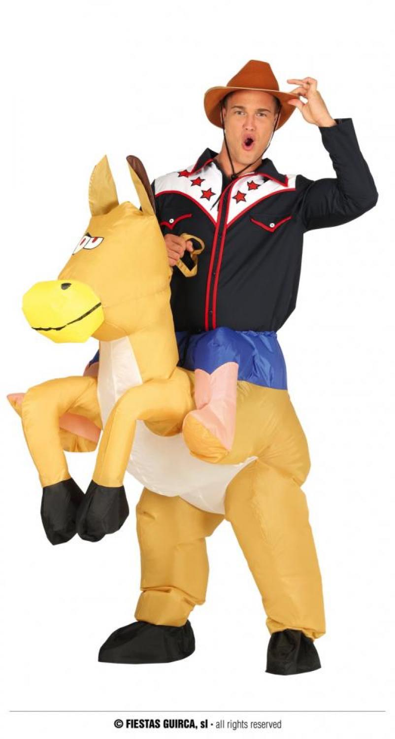Cow-boy sur cheval gonflable