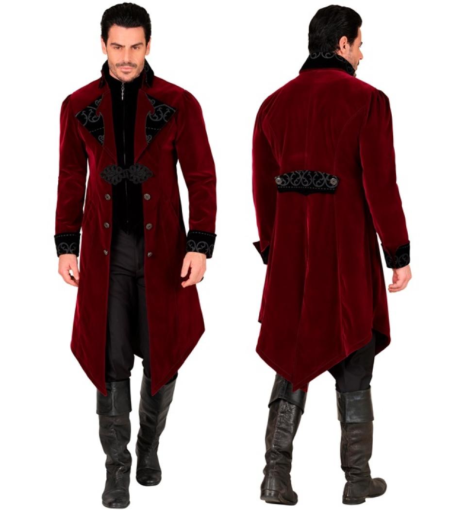 Manteau gothique rouge bordeaux en velours qualité luxe taille S