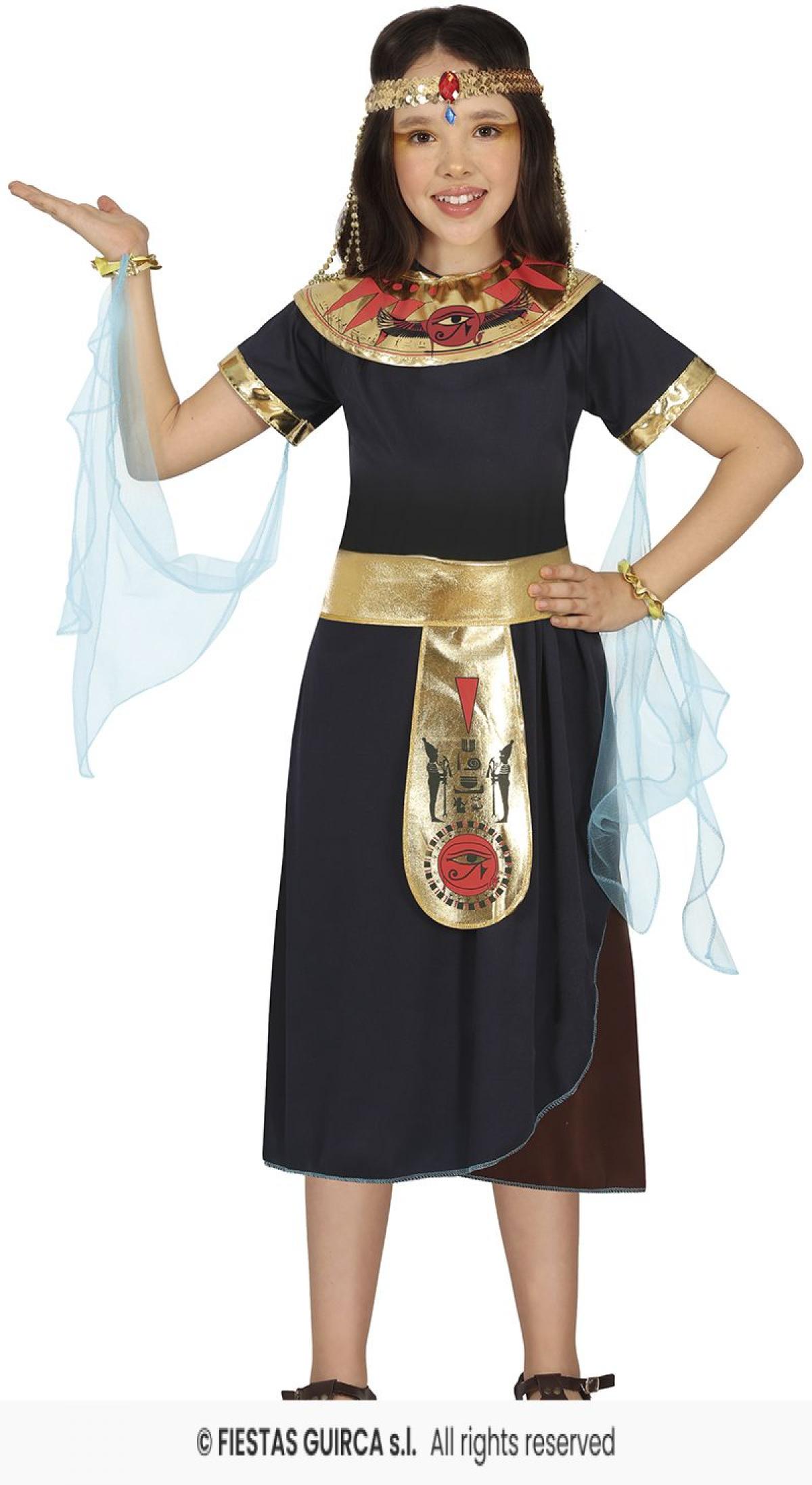 Pharaonne Egyptienne fille noir et or taille 3/4 ans