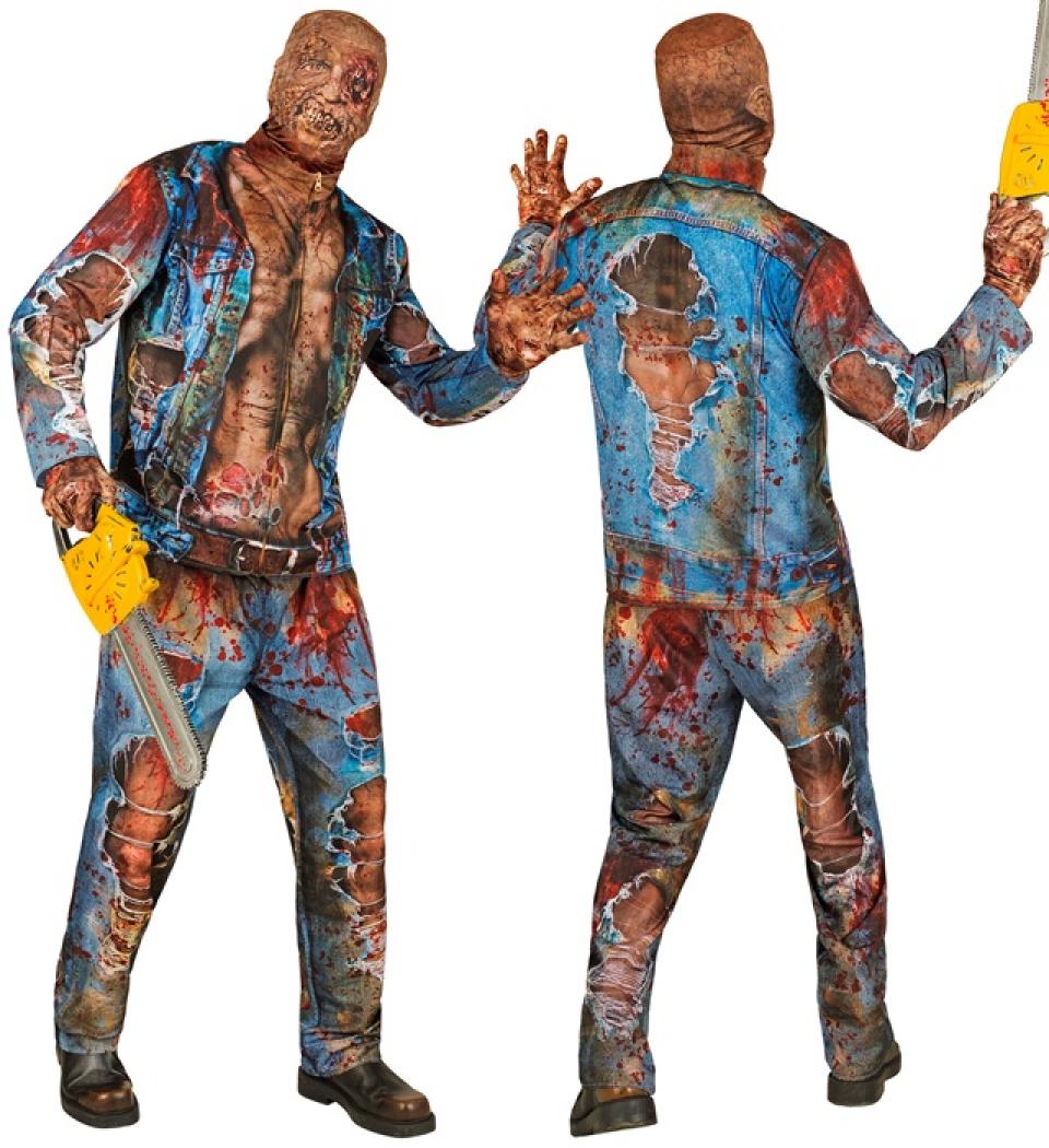 Déguisement effet réaliste zombie imprimé Fast Costume intégral taille L