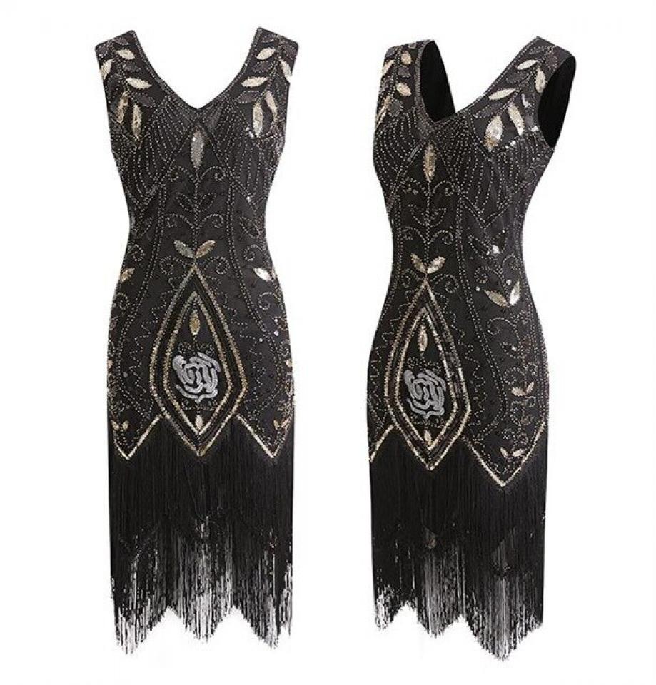 Robe Charleston noire et dorée taille S