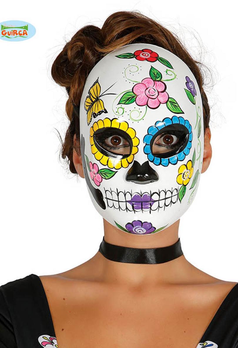 Masque jour des morts fleurs