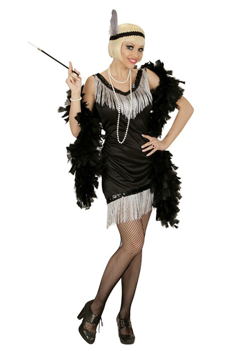 Robe Charleston noire à franges taille L