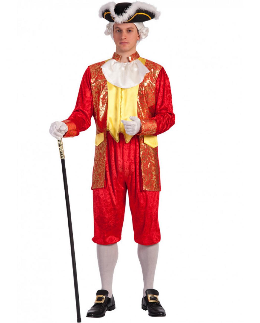 Costume marquis rouge et doré taille M/L