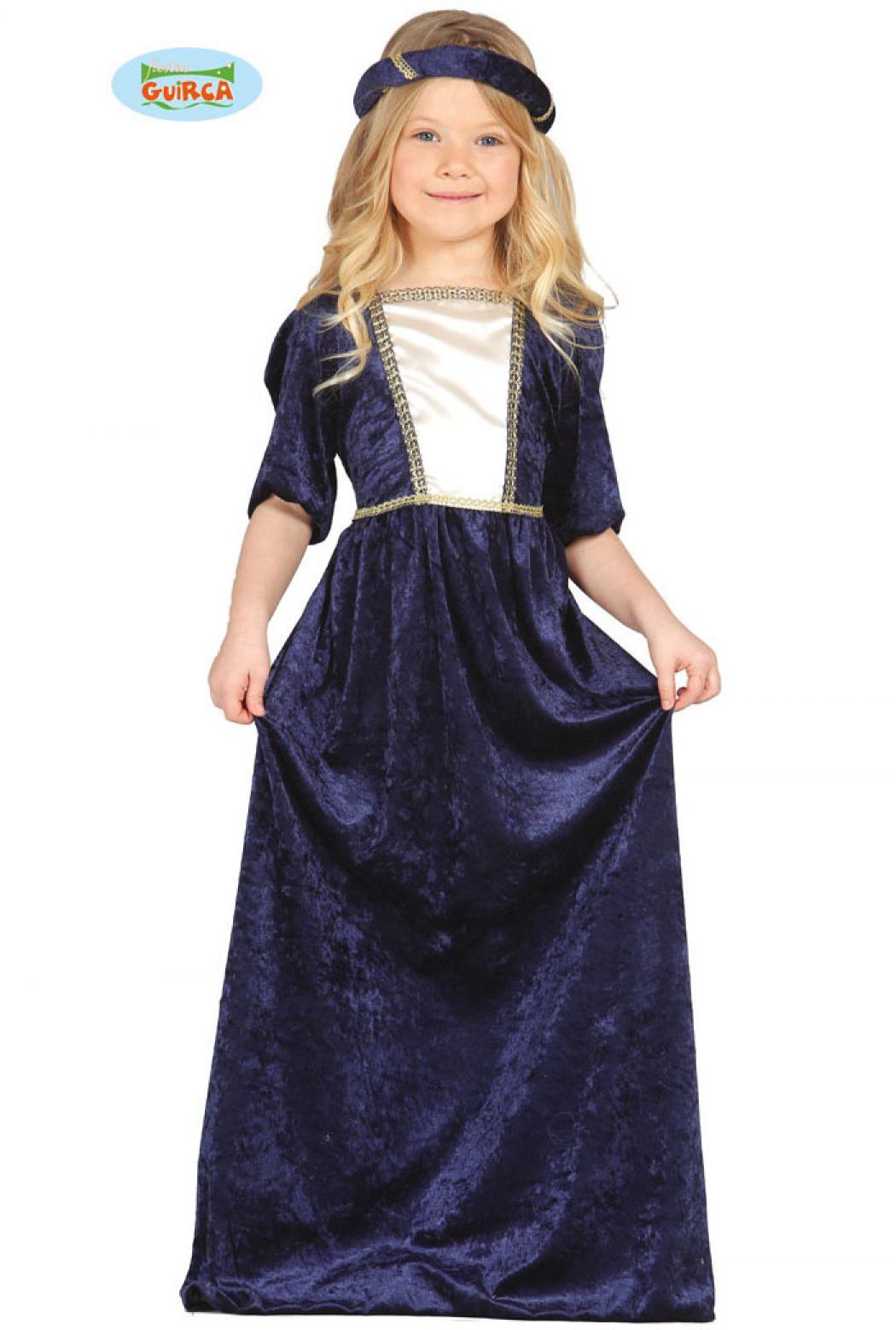 Dame medievale bleue 7/9 ans