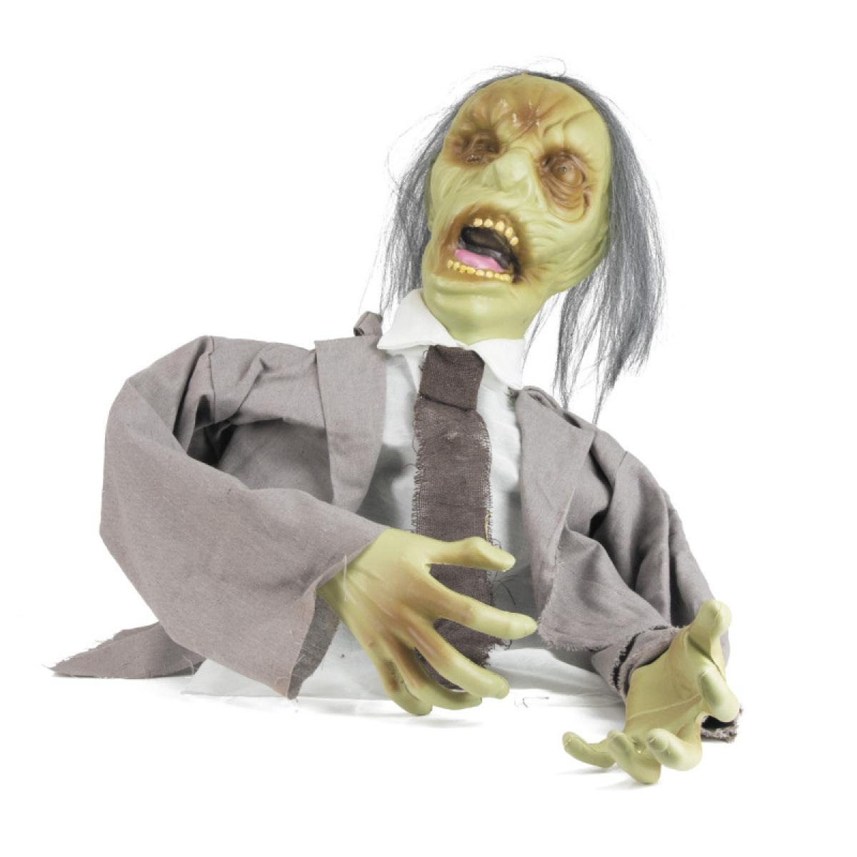 Automate buste de zombie sonore et animé 55cm