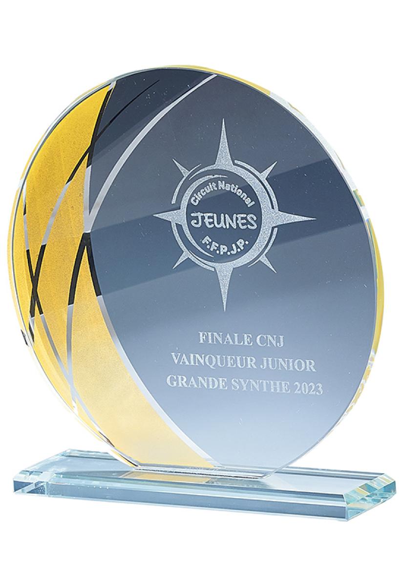 Trophée en verre entièrement personnalisable