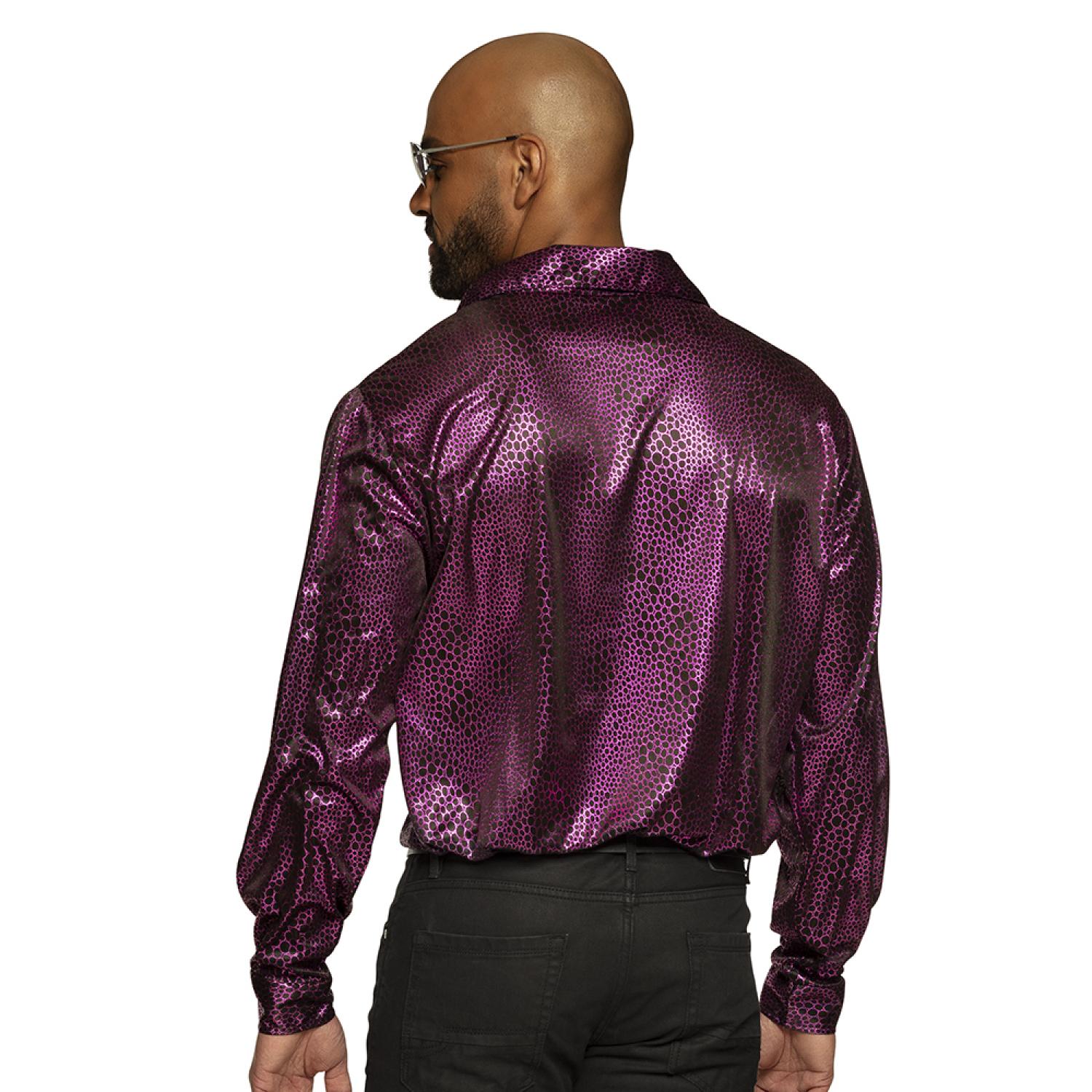 Chemise funky violette métal taille L
