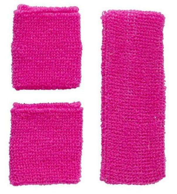 Bandeau et bracelets fluo fuchsia