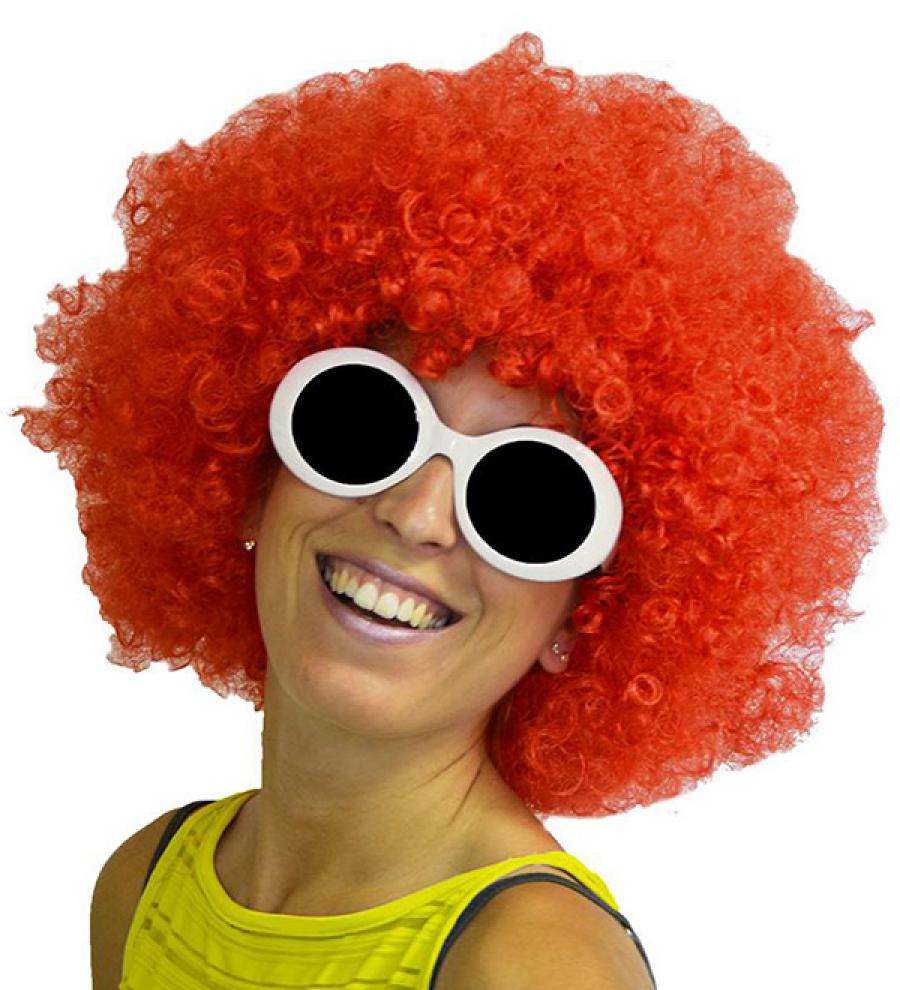 Perruque afro rouge