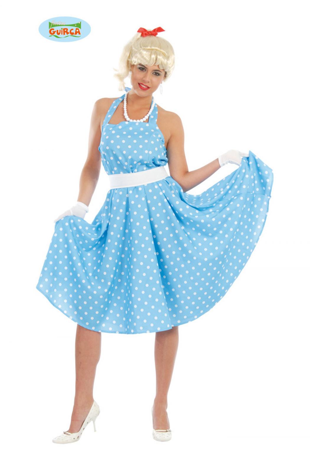 Robe femme années 60 bleue