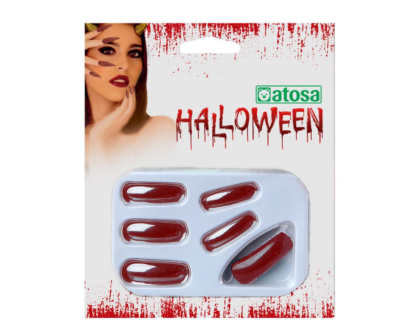 Blister 12 faux ongles rouges + colle