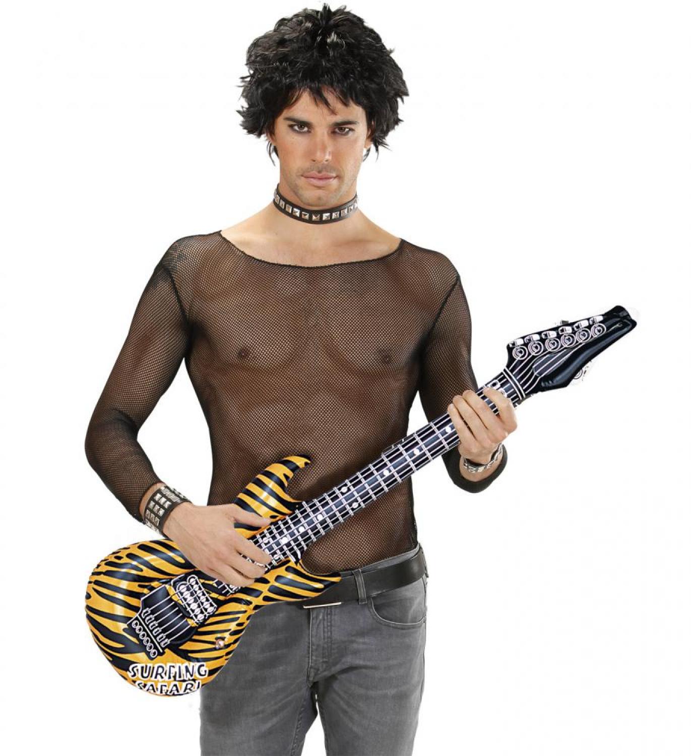 Guitare électrique gonflable orange zébrée
