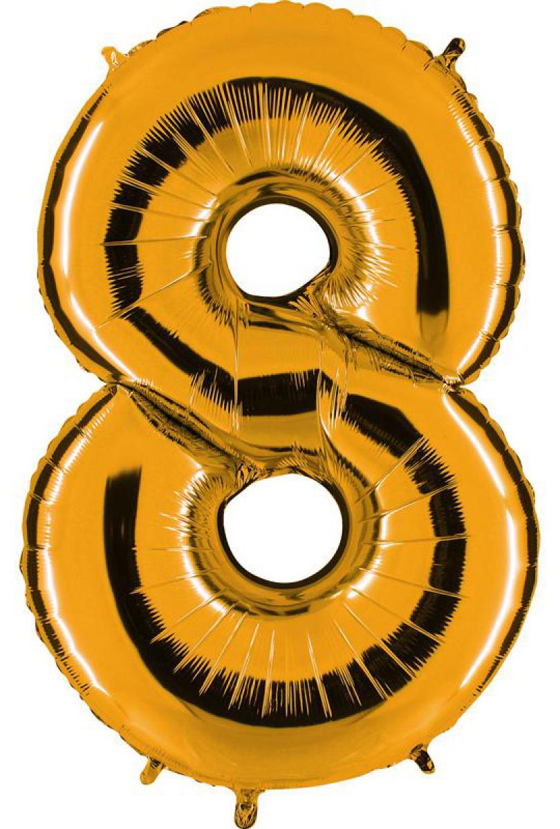 Ballon or chiffre 8 en mylar 86 cm