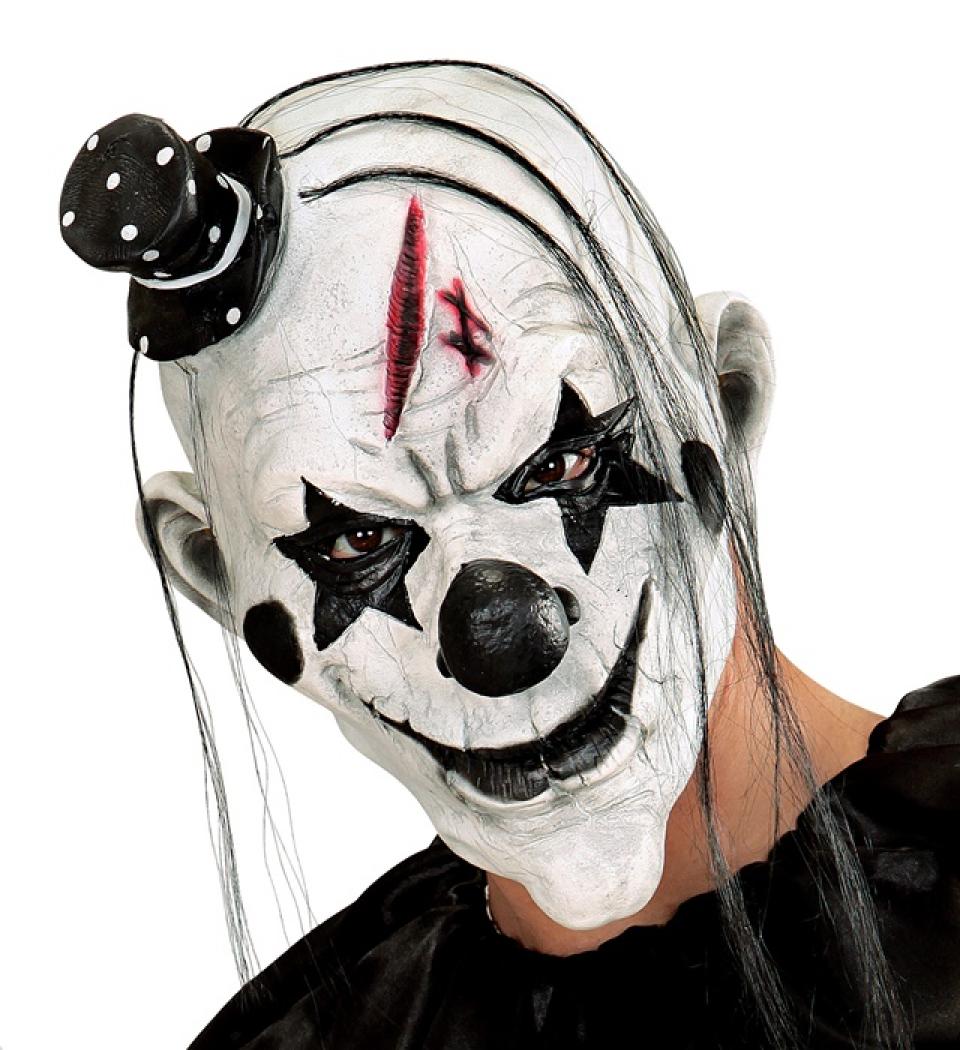 Masque clown noir et blanc psycho