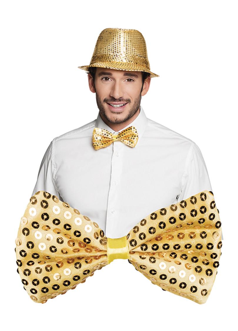 Noeud papillon à sequin or