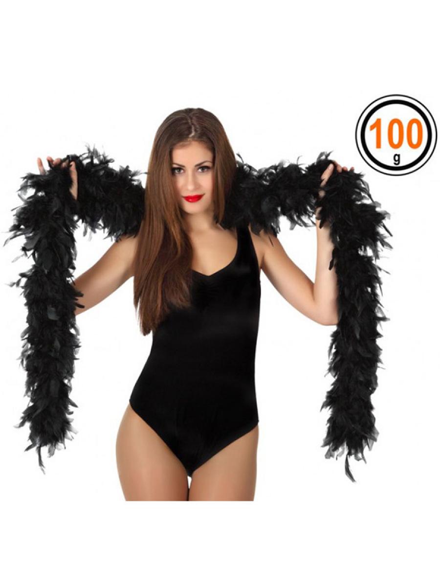Boa en plumes noir 100 grammes
