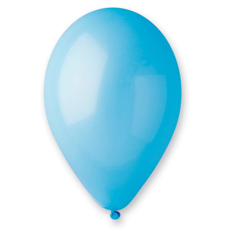 50 ballons latex 25 cm bleu ciel fabriqués en France