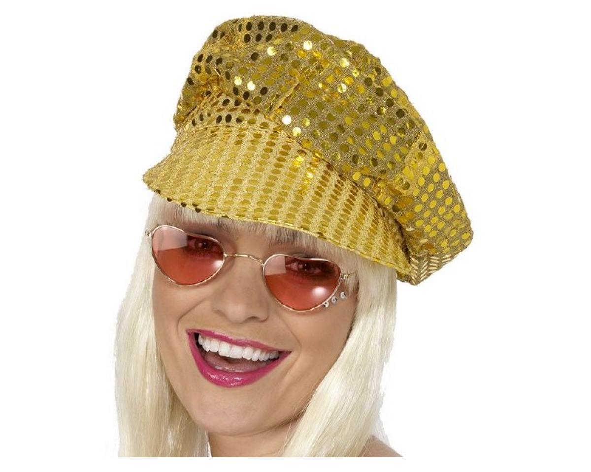 Casquette à paillettes or
