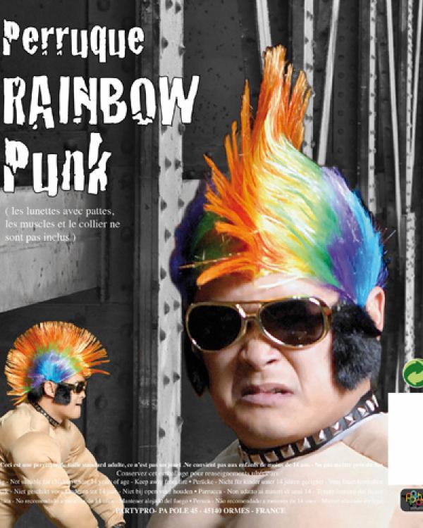 Perruque punk crete multicolore