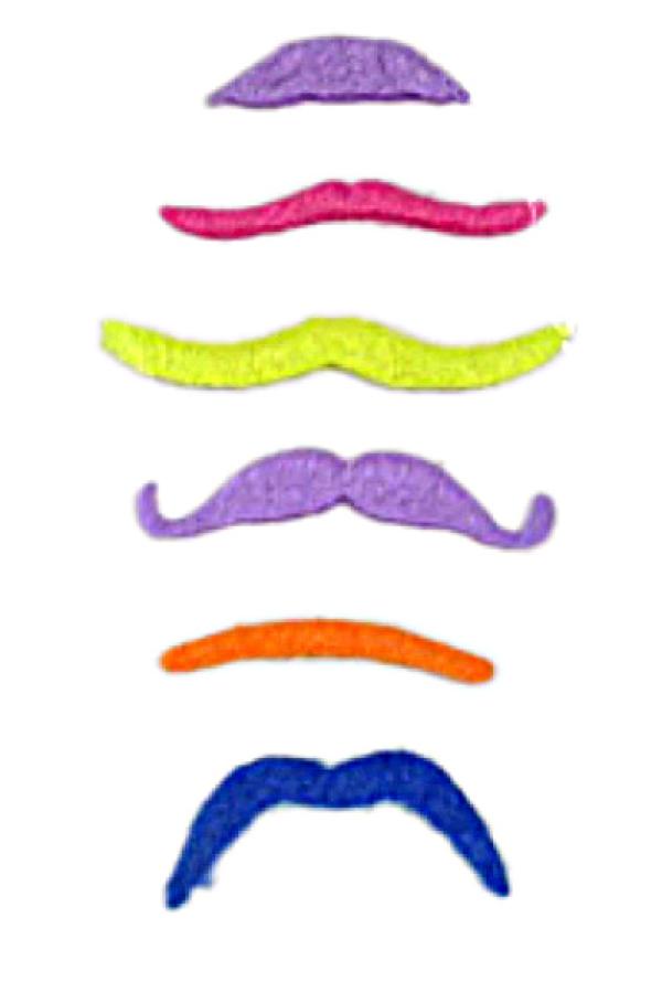 Set de moustaches colorées