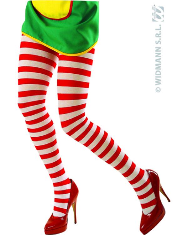Collants rayés rouge et blanc
