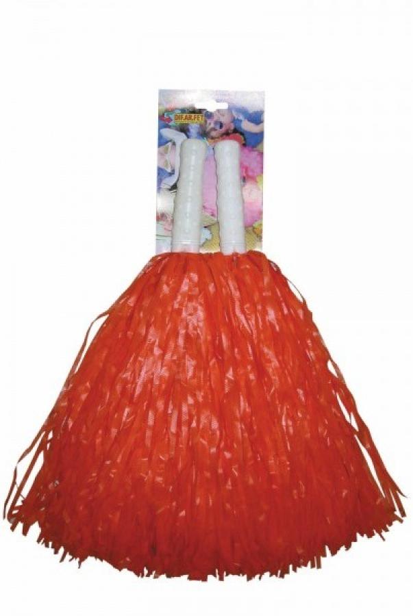 Paire de petits pompons orange
