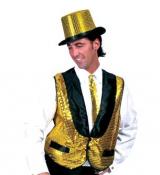 Gilet à sequins collés or doré taille S/M