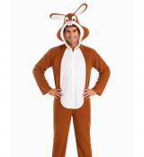 Déguisement de lapin marron à capuche tête de lapin taille M/L