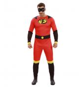Super-héros famille indestructible rouge pour homme taille M/L