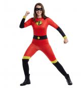 Super-héroïne famille indestructible rouge femme taille M/L
